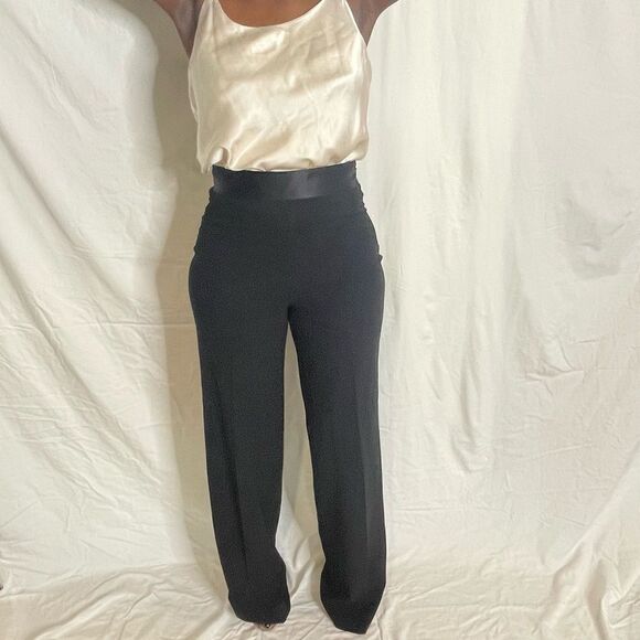 Revolve Donna Karen Silk Waistband Dress Trousers Pants - Picture 3 of 13